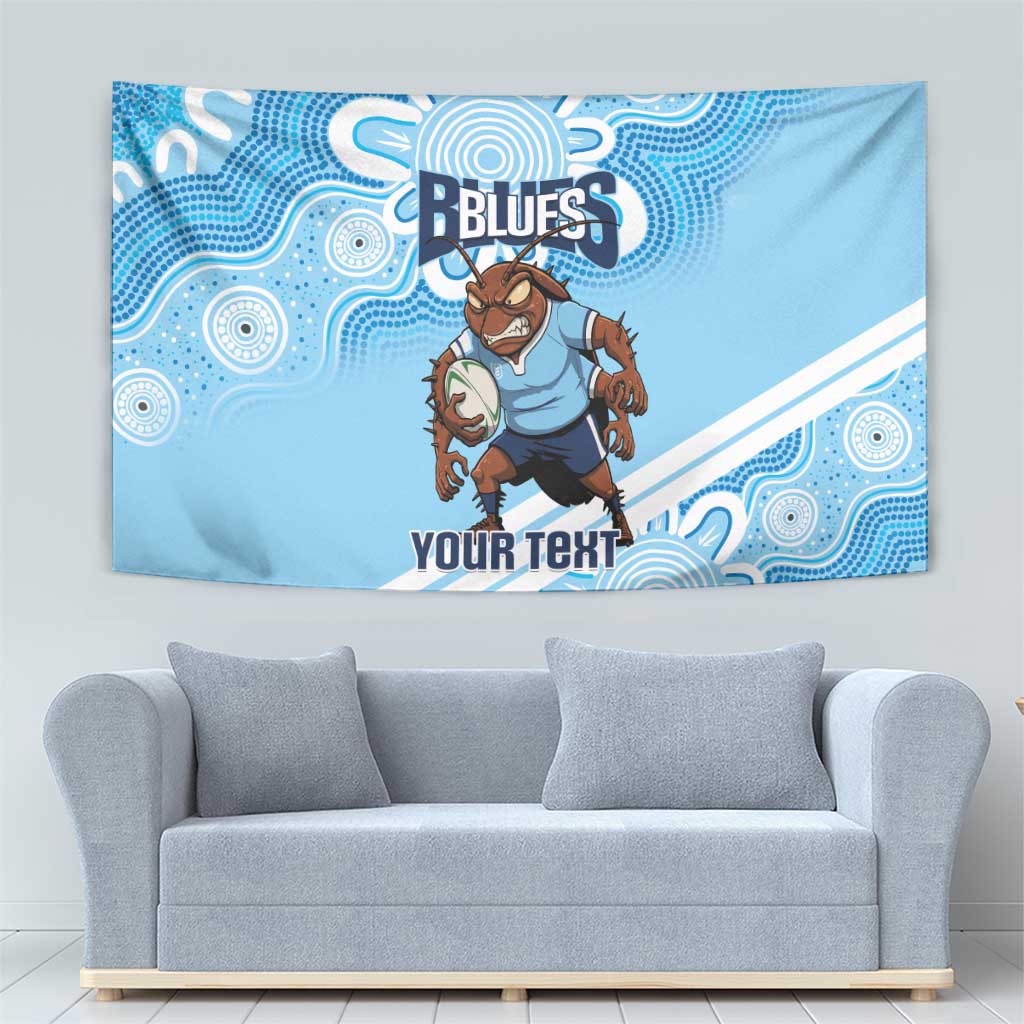 NSW Blues Rugby Custom Tapestry Go Cockroaches Aboriginal Art