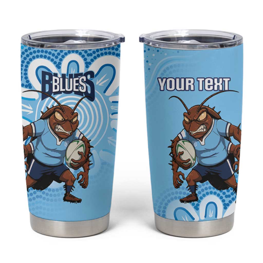 NSW Blues Rugby Custom Tumbler Cup Go Cockroaches Aboriginal Art