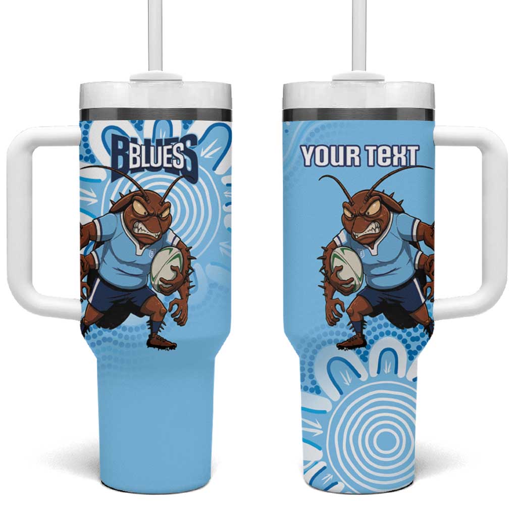 NSW Blues Rugby Custom Tumbler With Handle Go Cockroaches Aboriginal Art