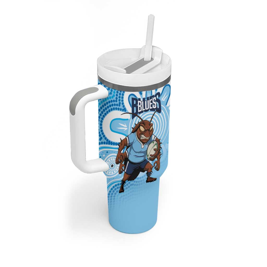 NSW Blues Rugby Custom Tumbler With Handle Go Cockroaches Aboriginal Art
