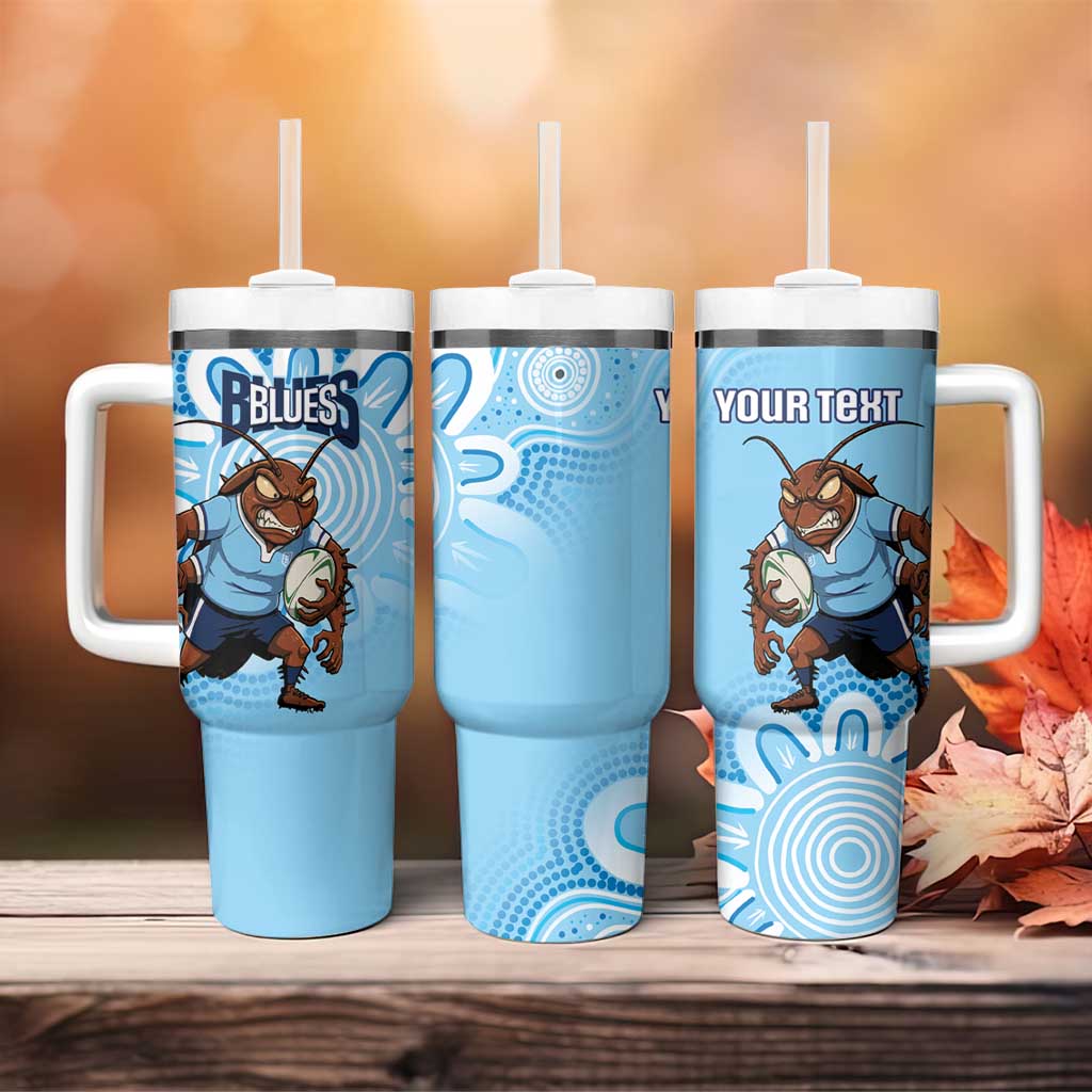 NSW Blues Rugby Custom Tumbler With Handle Go Cockroaches Aboriginal Art