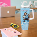 NSW Blues Rugby Custom Tumbler With Handle Go Cockroaches Aboriginal Art