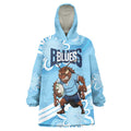 NSW Blues Rugby Custom Wearable Blanket Hoodie Go Cockroaches Aboriginal Art
