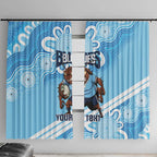 NSW Blues Rugby Custom Window Curtain Go Cockroaches Aboriginal Art