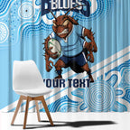 NSW Blues Rugby Custom Window Curtain Go Cockroaches Aboriginal Art