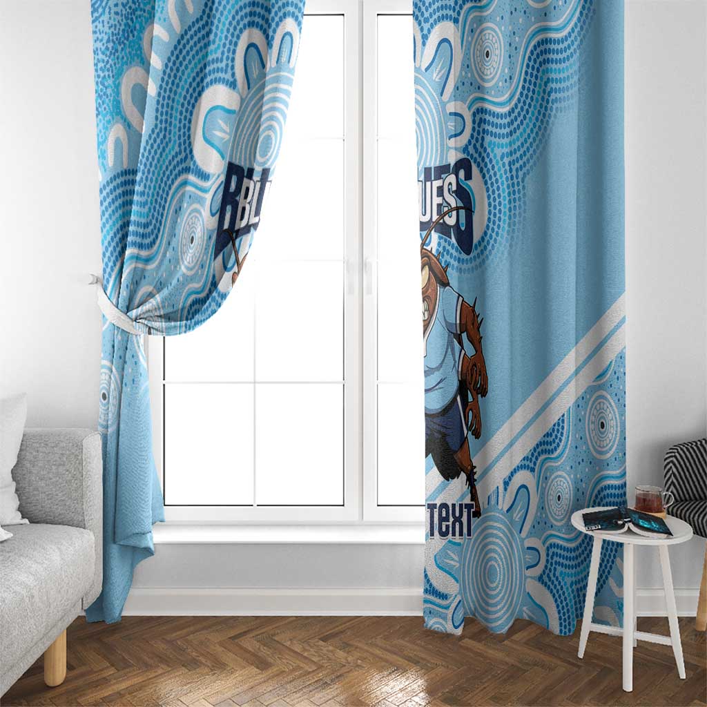 NSW Blues Rugby Custom Window Curtain Go Cockroaches Aboriginal Art