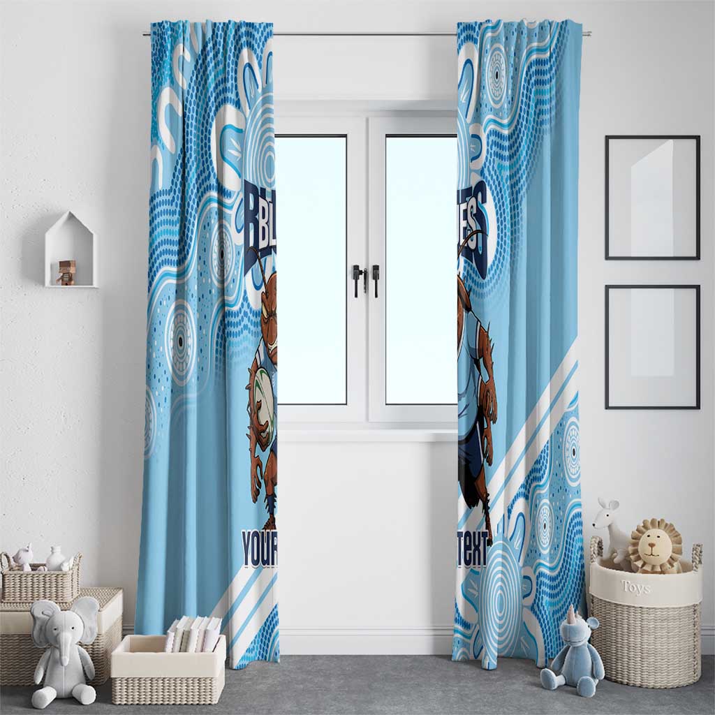 NSW Blues Rugby Custom Window Curtain Go Cockroaches Aboriginal Art