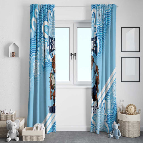 NSW Blues Rugby Custom Window Curtain Go Cockroaches Aboriginal Art