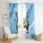 NSW Blues Rugby Custom Window Curtain Go Cockroaches Aboriginal Art
