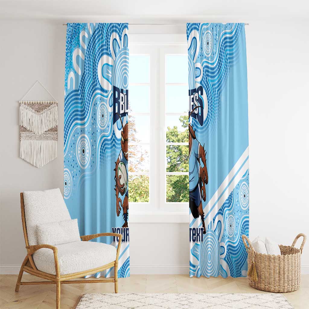 NSW Blues Rugby Custom Window Curtain Go Cockroaches Aboriginal Art