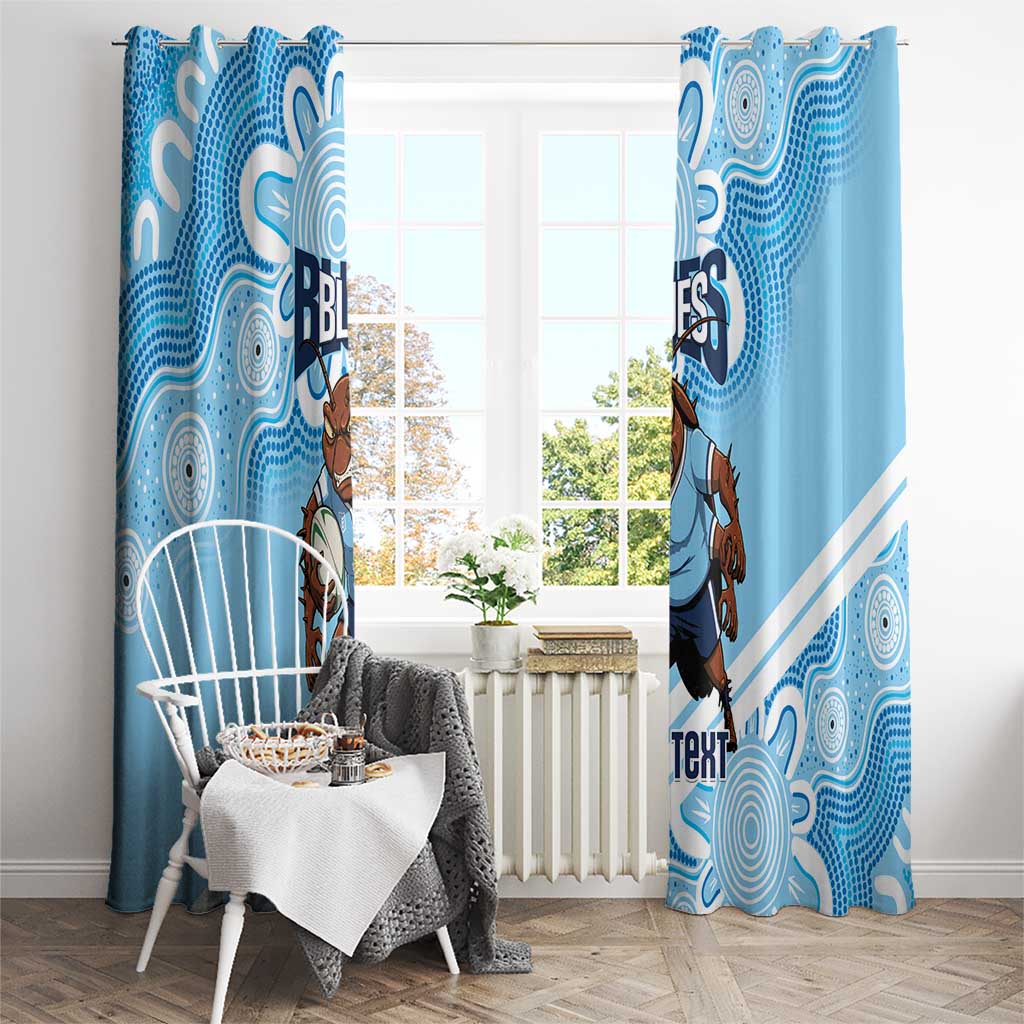 NSW Blues Rugby Custom Window Curtain Go Cockroaches Aboriginal Art