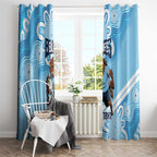 NSW Blues Rugby Custom Window Curtain Go Cockroaches Aboriginal Art