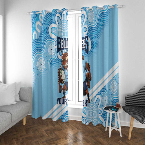 NSW Blues Rugby Custom Window Curtain Go Cockroaches Aboriginal Art
