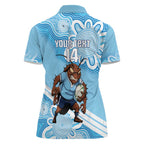 NSW Blues Rugby Custom Women Polo Shirt Go Cockroaches Aboriginal Art