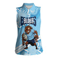 NSW Blues Rugby Custom Women Sleeveless Polo Shirt Go Cockroaches Aboriginal Art