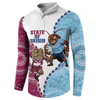 QLD Maroons and NSW Blues 2025 Button Sweatshirt Come On Together