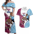 QLD Maroons and NSW Blues 2025 Couples Matching Off Shoulder Maxi Dress and Hawaiian Shirt Come On Together