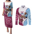 QLD Maroons and NSW Blues 2025 Couples Matching Puletasi and Long Sleeve Button Shirt Come On Together