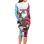 QLD Maroons and NSW Blues 2025 Family Matching Long Sleeve Bodycon Dress and Hawaiian Shirt Come On Together