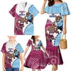QLD Maroons and NSW Blues 2025 Family Matching Mermaid Dress and Hawaiian Shirt Come On Together