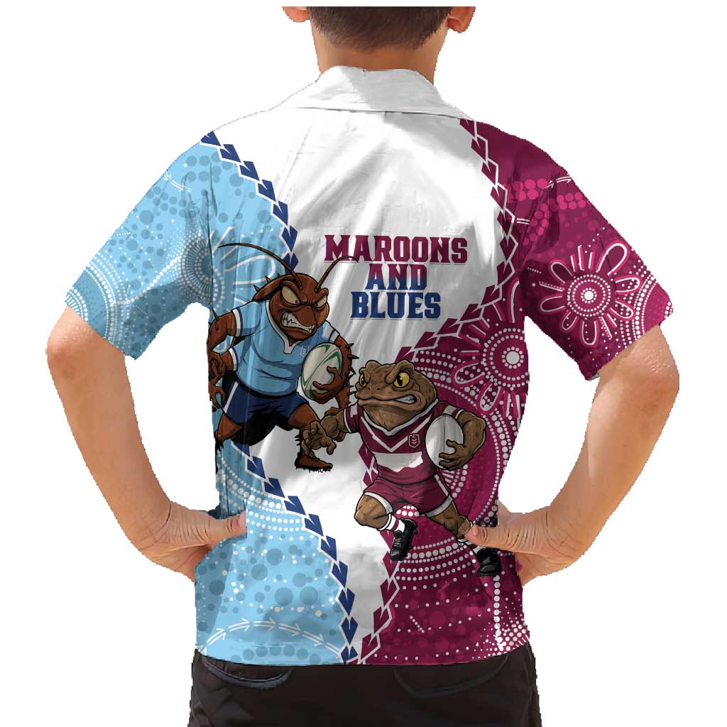 QLD Maroons and NSW Blues 2025 Family Matching Mermaid Dress and Hawaiian Shirt Come On Together