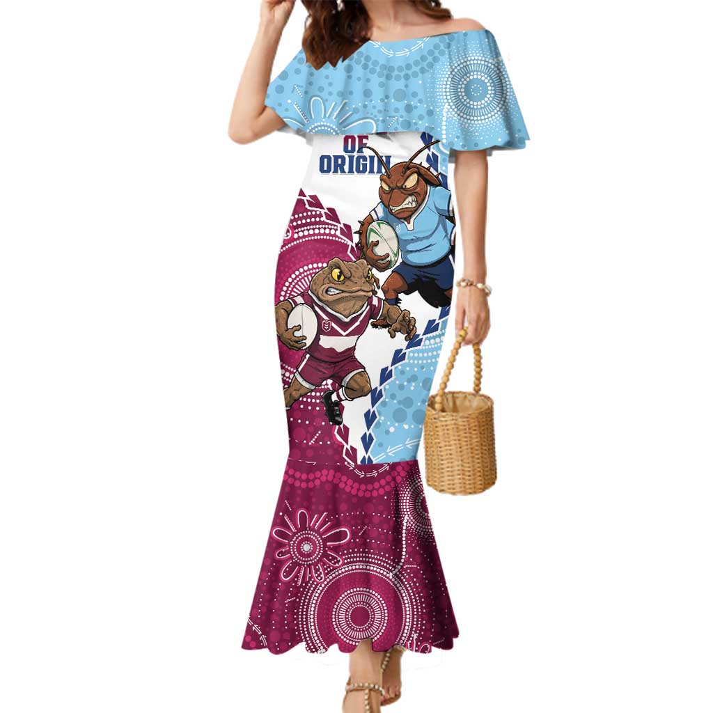 QLD Maroons and NSW Blues 2025 Family Matching Mermaid Dress and Hawaiian Shirt Come On Together