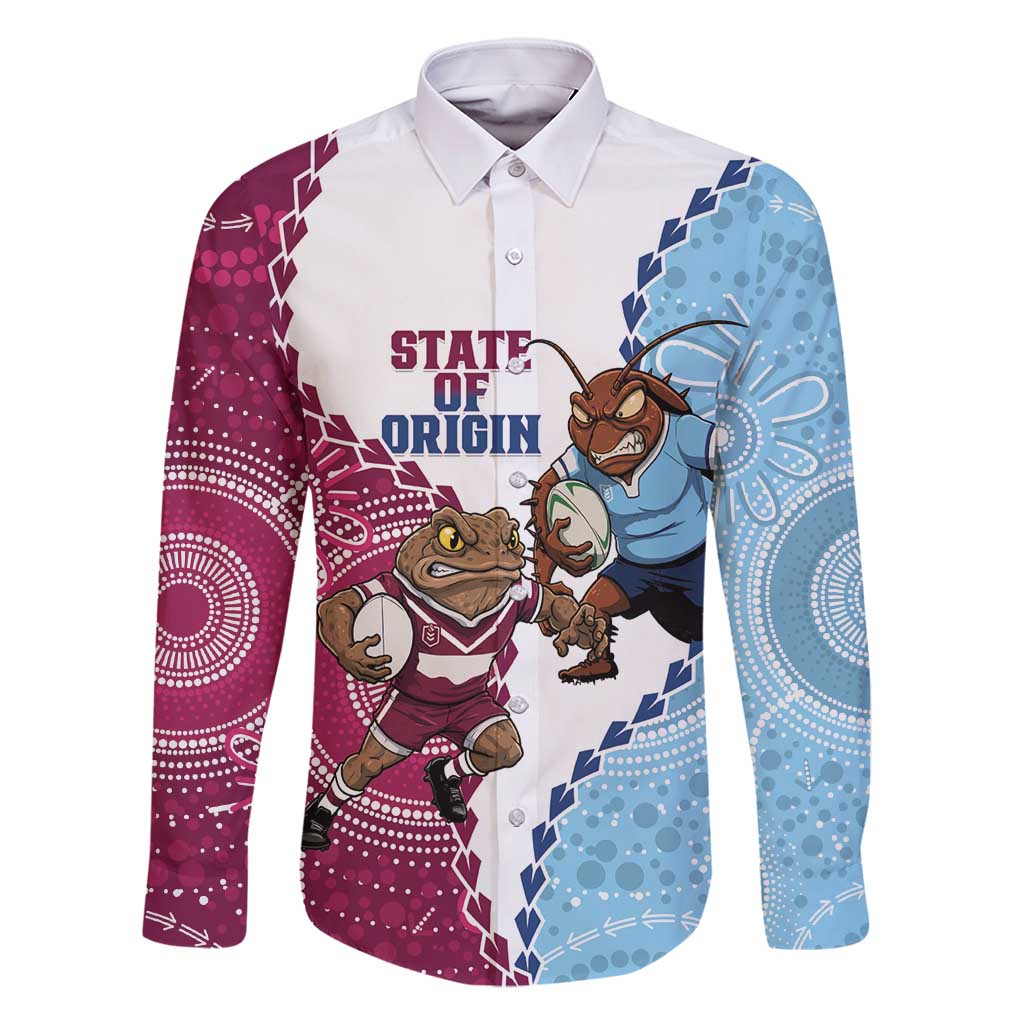 QLD Maroons and NSW Blues 2025 Family Matching Off Shoulder Maxi Dress and Hawaiian Shirt Come On Together