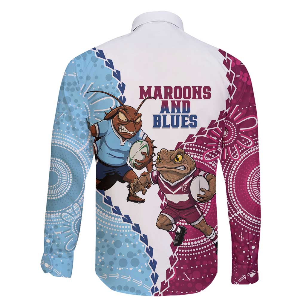 QLD Maroons and NSW Blues 2025 Family Matching Off Shoulder Maxi Dress and Hawaiian Shirt Come On Together