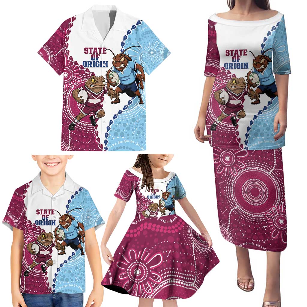 QLD Maroons and NSW Blues 2025 Family Matching Puletasi and Hawaiian Shirt Come On Together