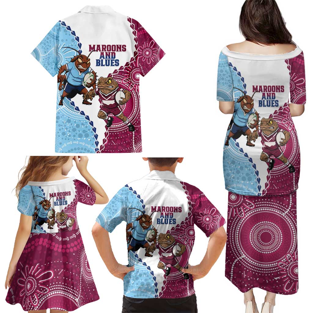 QLD Maroons and NSW Blues 2025 Family Matching Puletasi and Hawaiian Shirt Come On Together