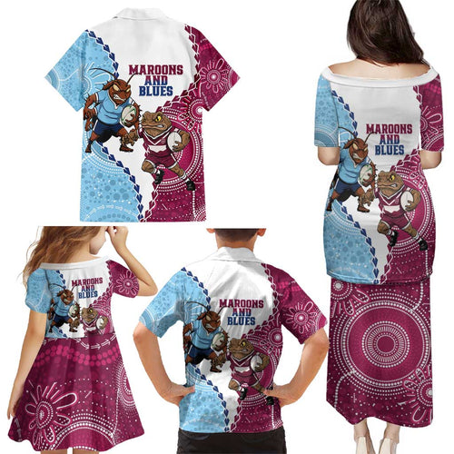 QLD Maroons and NSW Blues 2025 Family Matching Puletasi and Hawaiian Shirt Come On Together