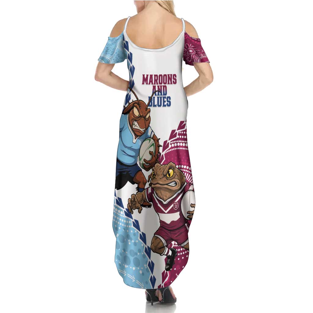 QLD Maroons and NSW Blues 2025 Family Matching Summer Maxi Dress and Hawaiian Shirt Come On Together