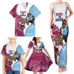 QLD Maroons and NSW Blues 2025 Family Matching Tank Maxi Dress and Hawaiian Shirt Come On Together