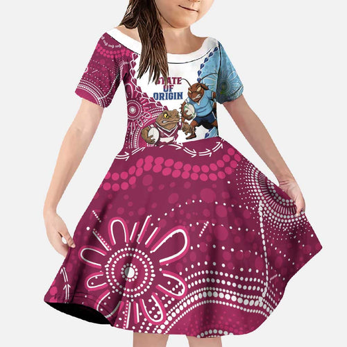 QLD Maroons and NSW Blues 2025 Family Matching Tank Maxi Dress and Hawaiian Shirt Come On Together