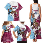 QLD Maroons and NSW Blues 2025 Family Matching Tank Maxi Dress and Hawaiian Shirt Come On Together