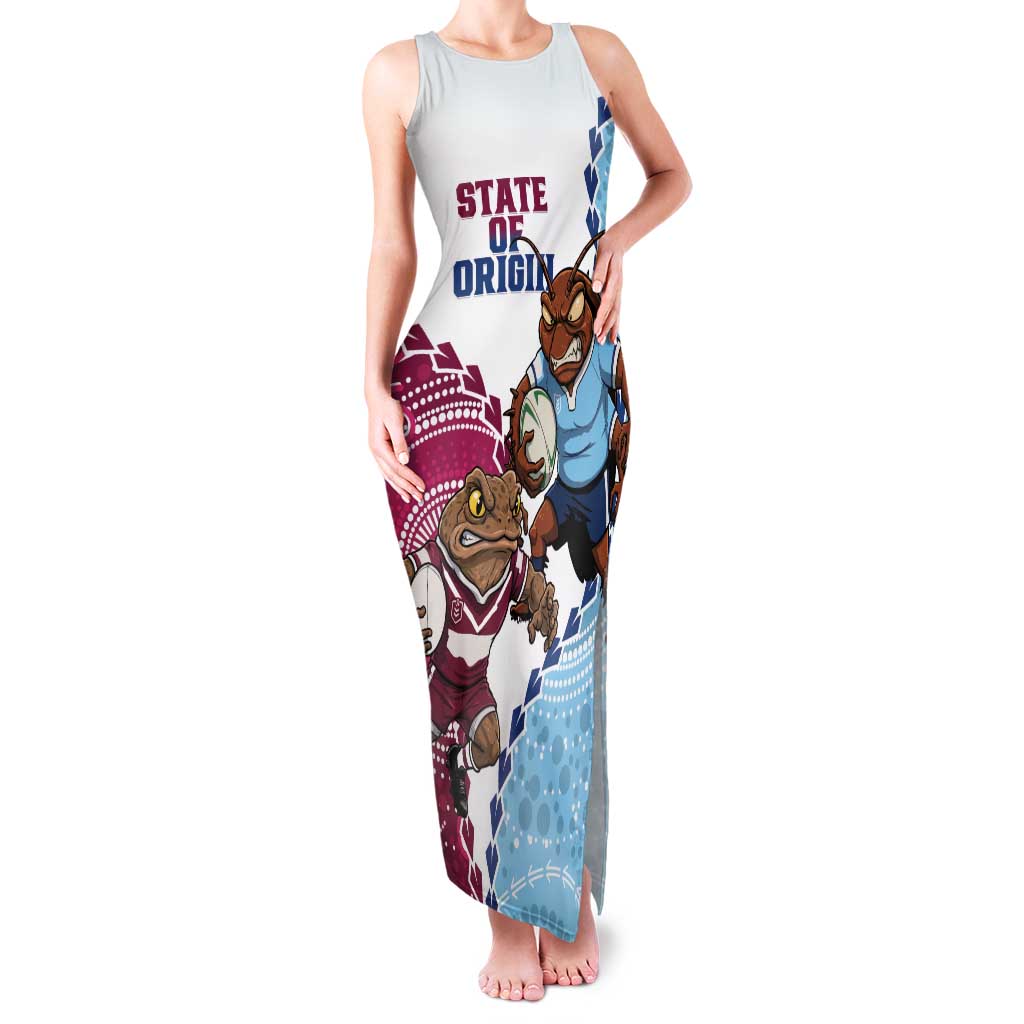 QLD Maroons and NSW Blues 2025 Family Matching Tank Maxi Dress and Hawaiian Shirt Come On Together
