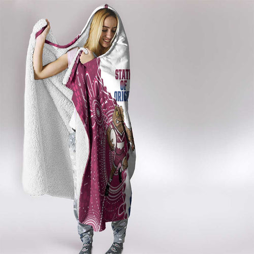 QLD Maroons and NSW Blues 2025 Hooded Blanket Come On Together