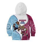 QLD Maroons and NSW Blues 2025 Kid Hoodie Come On Together