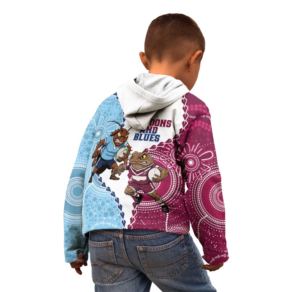 QLD Maroons and NSW Blues 2025 Kid Hoodie Come On Together