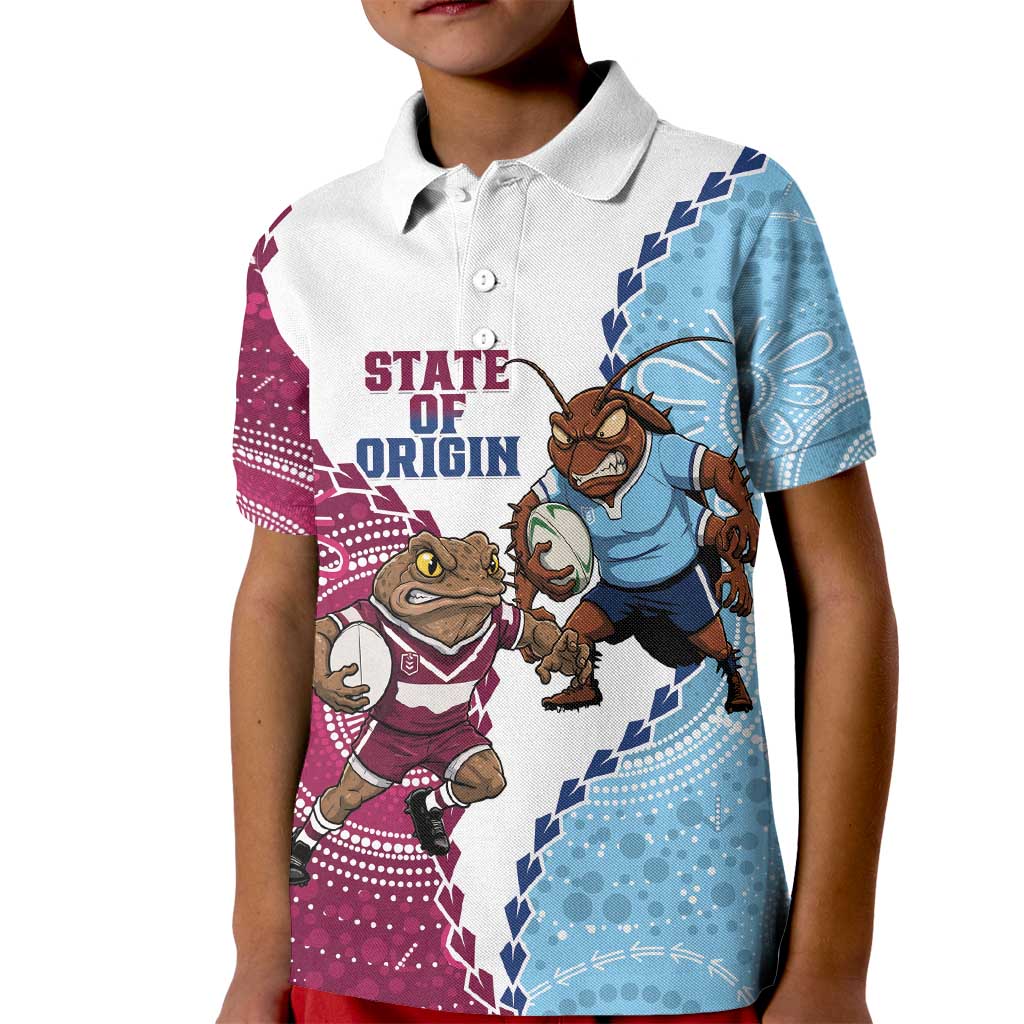 QLD Maroons and NSW Blues 2025 Kid Polo Shirt Come On Together