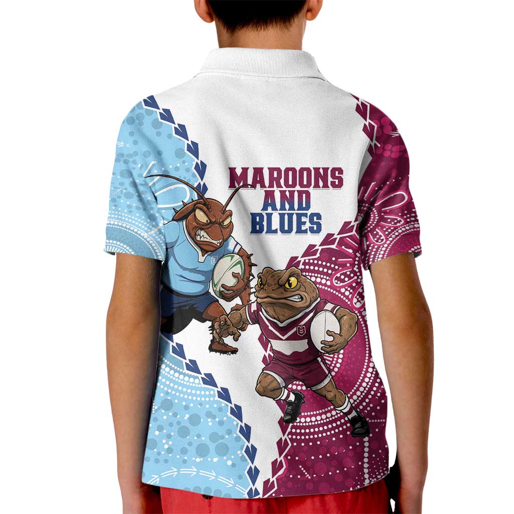 QLD Maroons and NSW Blues 2025 Kid Polo Shirt Come On Together