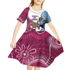 QLD Maroons and NSW Blues 2025 Kid Short Sleeve Dress Come On Together