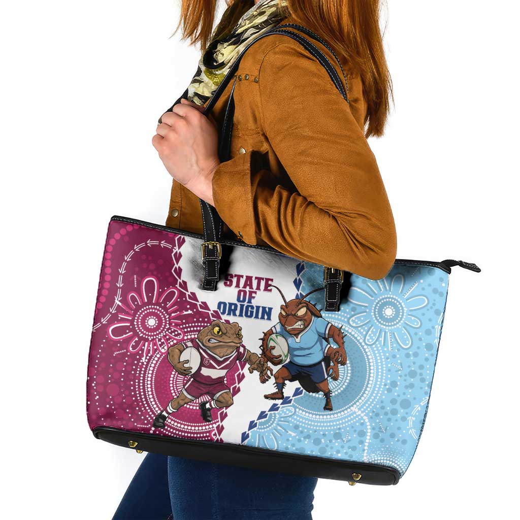 QLD Maroons and NSW Blues 2025 Leather Tote Bag Come On Together