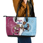 QLD Maroons and NSW Blues 2025 Leather Tote Bag Come On Together