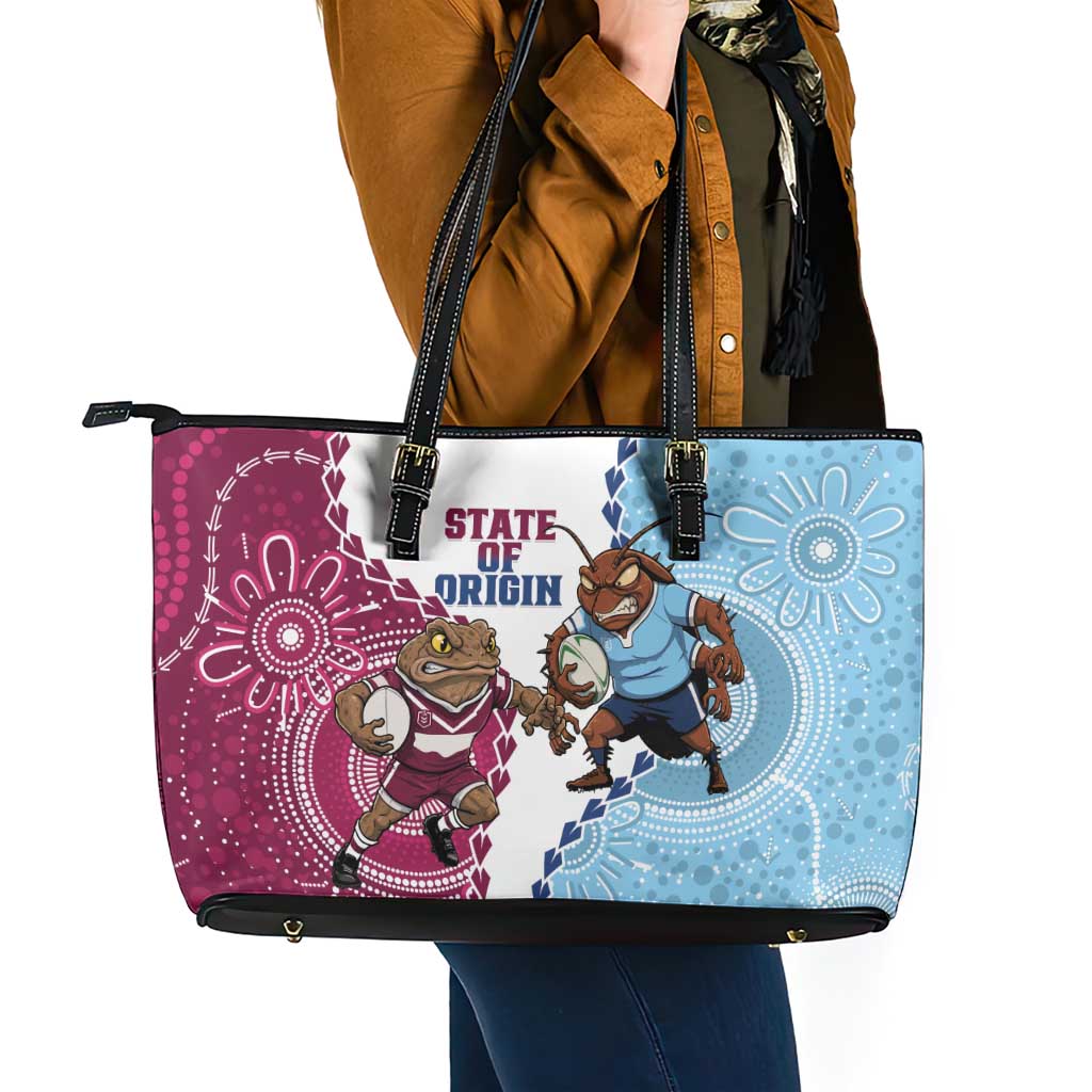 QLD Maroons and NSW Blues 2025 Leather Tote Bag Come On Together