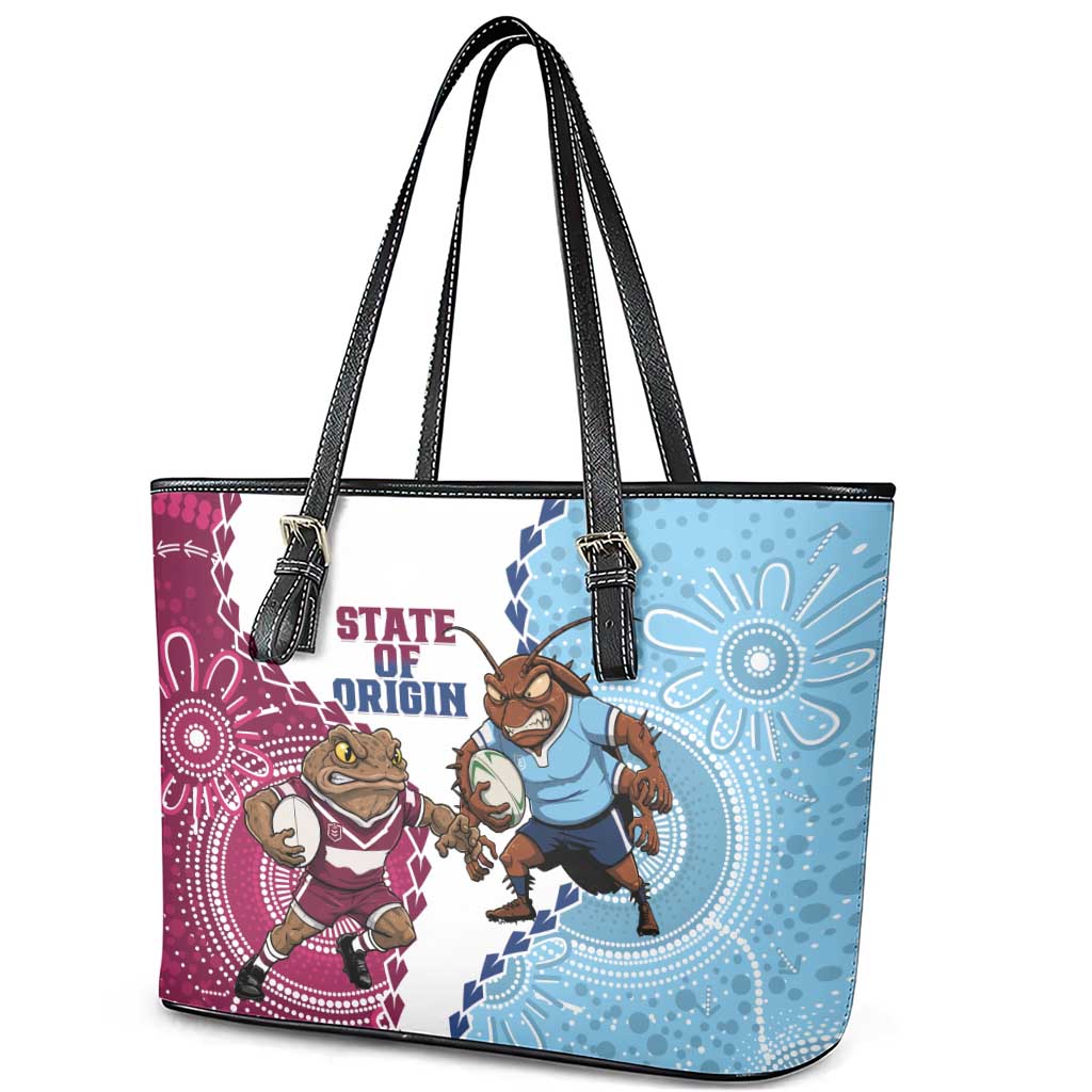 QLD Maroons and NSW Blues 2025 Leather Tote Bag Come On Together