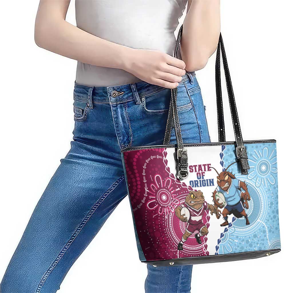 QLD Maroons and NSW Blues 2025 Leather Tote Bag Come On Together