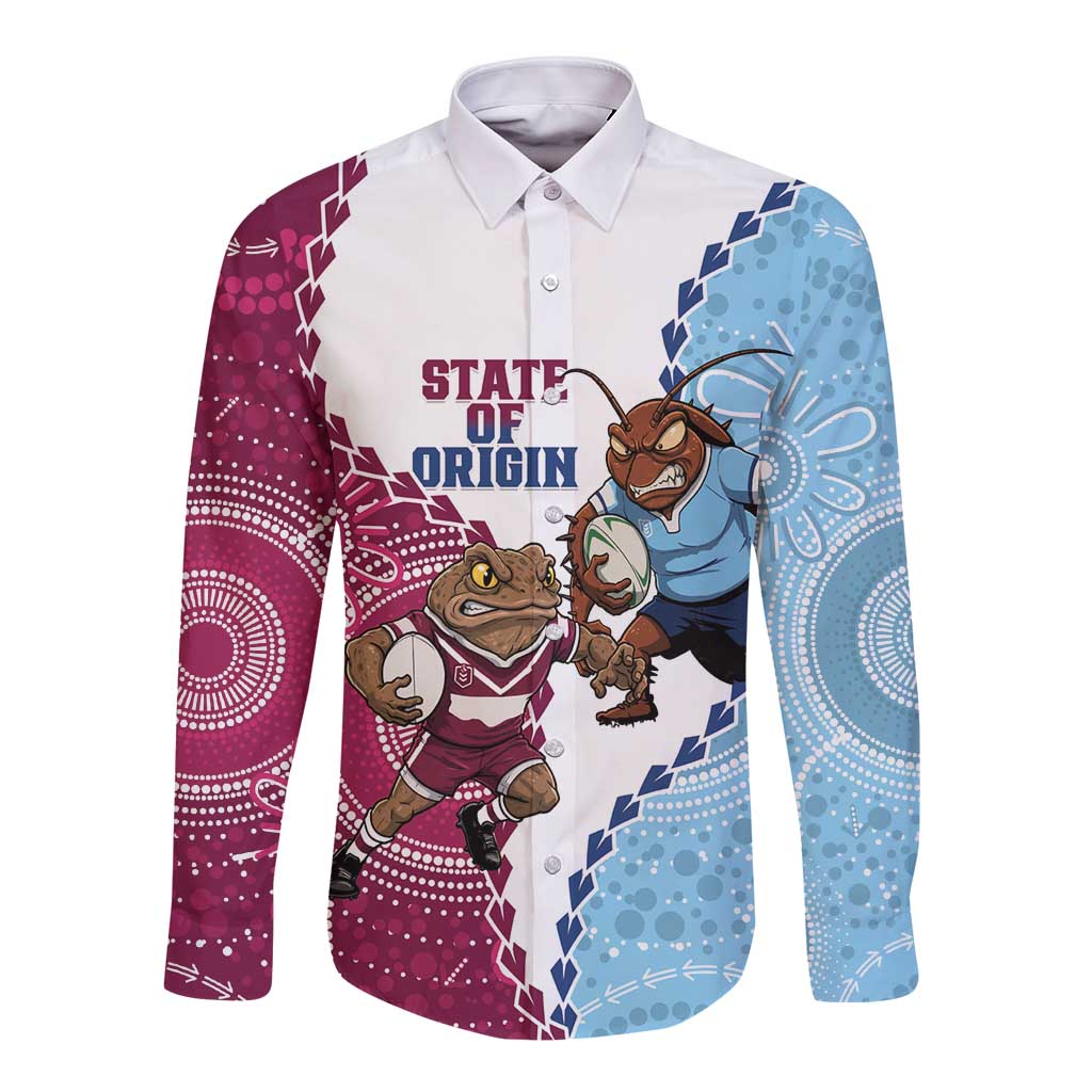 QLD Maroons and NSW Blues 2025 Long Sleeve Button Shirt Come On Together
