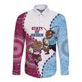 QLD Maroons and NSW Blues 2025 Long Sleeve Button Shirt Come On Together