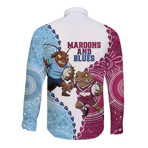 QLD Maroons and NSW Blues 2025 Long Sleeve Button Shirt Come On Together